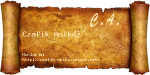 Czafik Anikó névjegykártya